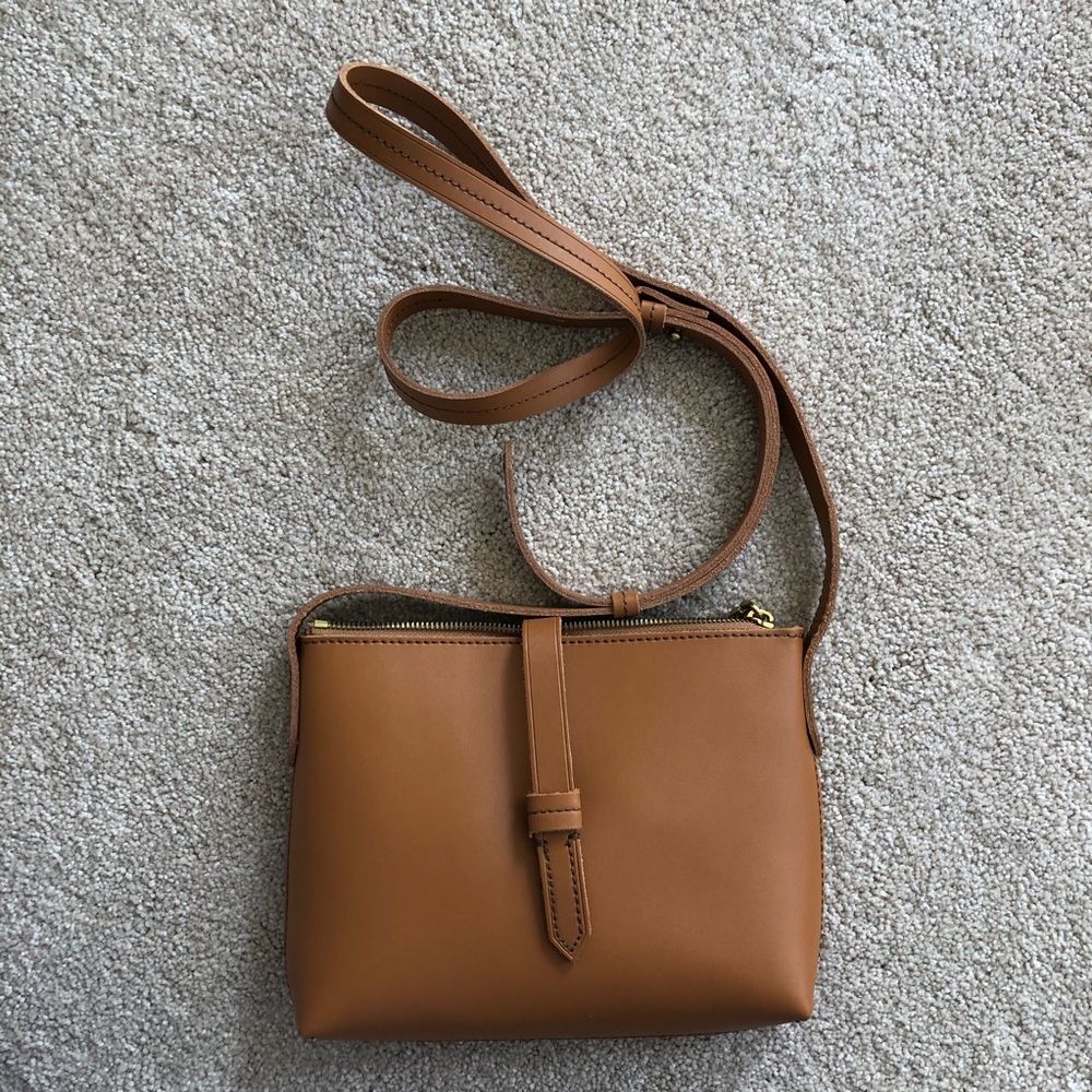 Jcrew cognac crossbody bag